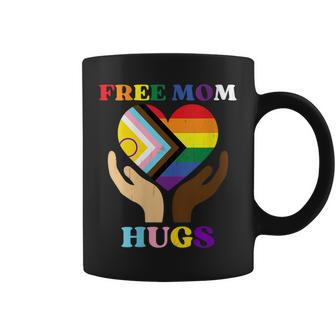 Vintage Retro Free Mom Hugs Supports Lgbtq Gay Pride Month Coffee Mug - Seseable
