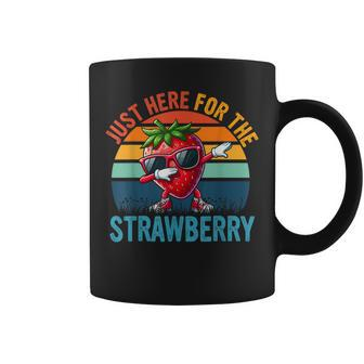 Vintage Retro Just Here For The Strawberry Dabbing Fruit Coffee Mug - Thegiftio UK
