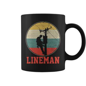 Vintage Retro Lineman Cable Man Coffee Mug | Mazezy