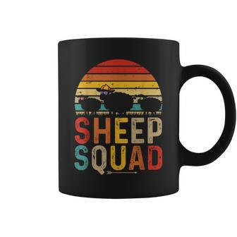 Vintage Retro Sheep Squad Sheep Wearing Sunglasses Farm Coffee Mug - Monsterry