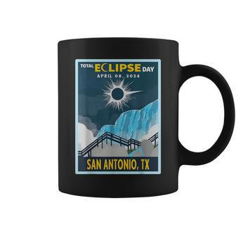 Vintage San Antonio Texas Total Solar Eclipse 2024 Coffee Mug - Monsterry CA