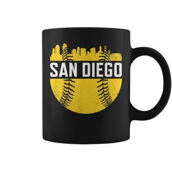 Vintage San Diego Sd Downtown Skyline Game Day Padre Coffee Mug | Crazezy CA