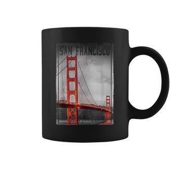 Vintage San Fransico Golden Gate Bridge Men Coffee Mug - Monsterry