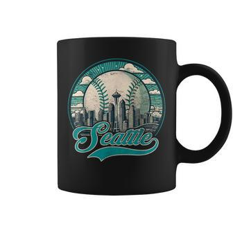 Vintage Seattle Baseball American Us Flag Coffee Mug - Monsterry UK