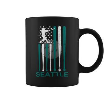 Vintage Seattle Baseball Soul American Us Flag Coffee Mug - Seseable