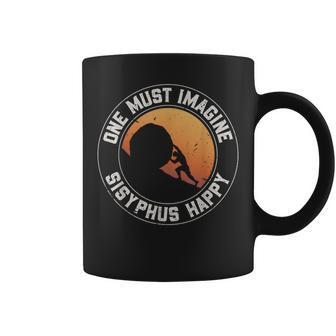 Vintage Sisyphus Is Happy Quote The Myth Of Sisyphus Coffee Mug - Monsterry AU