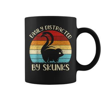 Vintage Skunk Animal Lover Easily Distracted By Skunks Coffee Mug - Monsterry UK