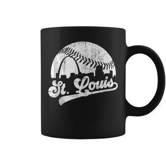 Vintage St Louis Skyline Game Day Retro Baseball Coffee Mug - Monsterry UK