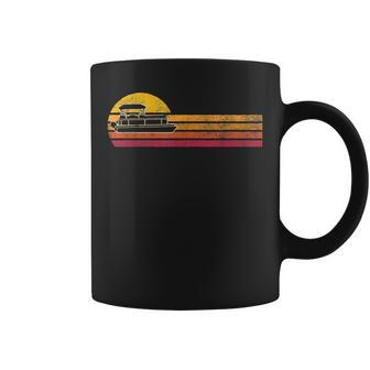 Vintage Style Pontoon Boat Silhouette Retro Boating 90S Coffee Mug - Monsterry AU