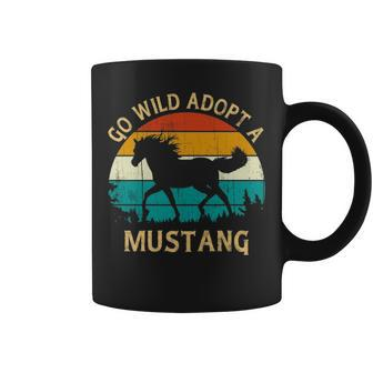 Vintage Sunset Wild Mustang Horse Go Wild Adopt A Mustang Coffee Mug | Mazezy