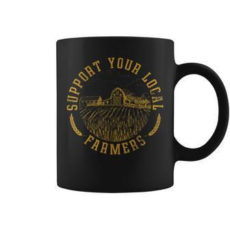 Vintage Support Your Local Farmers Farming Farm Farmer Coffee Mug - Monsterry AU