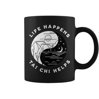 Vintage Tai Chi Life Happens Tai Chi Helps Day Night Coffee Mug - Monsterry