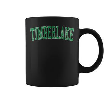 Vintage Timberlake Va Distressed Green Varsity Style Coffee Mug | Mazezy CA