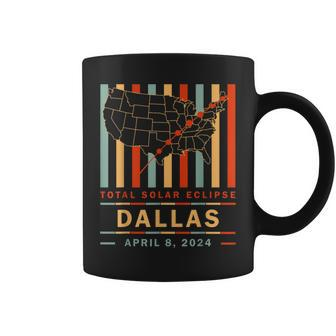 Vintage Total Solar Eclipse 2024 Dallas Coffee Mug - Monsterry AU