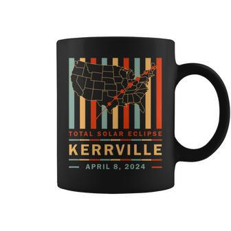 Vintage Total Solar Eclipse 2024 Kerrville Coffee Mug - Monsterry