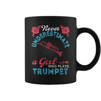 Vintage Never Underestimate Girl Who Plays Trumpet Musical Coffee Mug | Mazezy