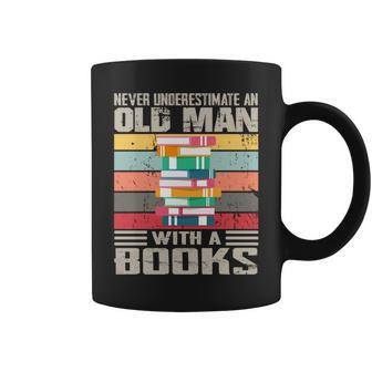 Vintage Never Underestimate An Old Man With Books Lovers Coffee Mug - Seseable