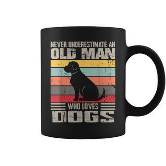 Vintage Never Underestimate An Old Man Who Loves Dogs Cute Coffee Mug - Thegiftio UK