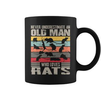 Vintage Never Underestimate An Old Man Who Loves Rats Cute Coffee Mug - Thegiftio UK