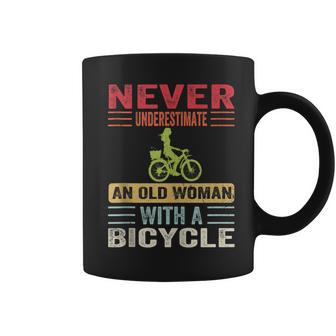 Vintage Never Underestimate An Old Woman With A Bicycle Cute Coffee Mug - Monsterry AU