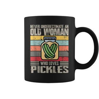 Vintage Never Underestimate An Old Woman Who Loves Pickles Coffee Mug - Monsterry