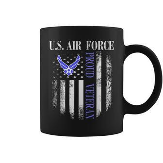 Vintage US Air Force Proud Veteran With American Flag Coffee Mug - Monsterry AU