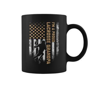 Vintage Usa American Flag I'm A Proud Lacrosse Grandpa Lax Coffee Mug - Monsterry DE