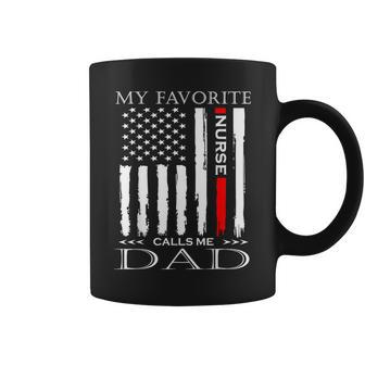 Vintage Usa Flag Fathers Day Dad From Daughter Nurse Coffee Mug - Monsterry