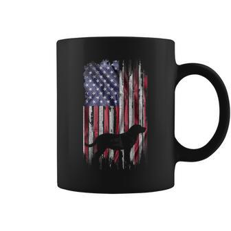 Vintage Usa Flag Love Labrador Retriever Dog Lab Silhouette Coffee Mug - Monsterry CA