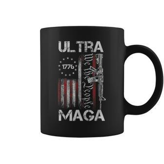 Vintage Usa Flag Ultra Maga Gun Usa 4Th Of July Trump 2024 Coffee Mug - Monsterry