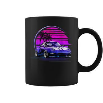 Vintage Vaporwave Retro Sunset 80S Car Coffee Mug - Monsterry