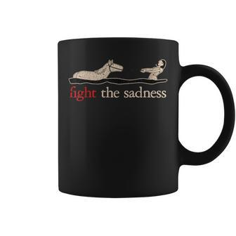 Vintage White Fight The Sadness Horse Girl Coffee Mug - Thegiftio UK