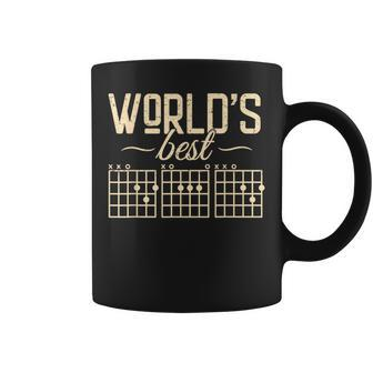 Vintage World's Best Guitar Dad Ever Chords Fathers Day Coffee Mug - Seseable