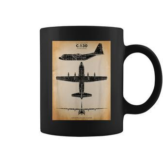 Vintage Ww2 Style Identification Poster C-130 Hercules Coffee Mug - Monsterry DE