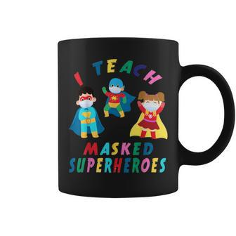 Virtual Teaching I Teach Masked Superheroes Pre-K Teacher Coffee Mug - Monsterry
