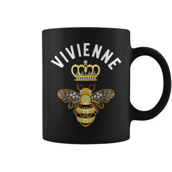 Vivienne Name Vivienne Birthday Queen Crown Bee Vivienne Coffee Mug - Thegiftio UK