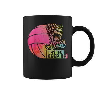Volleyball Team Play Like A Girl Volleyball Coffee Mug - Monsterry UK