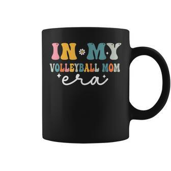 In My Volleyball Mom Era Groovy Mom Volleyball Lovers Coffee Mug - Monsterry