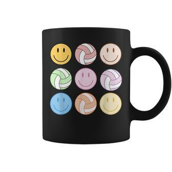 Volleyball Vibes Smile Face Hippie Volleyball Girls Coffee Mug - Thegiftio UK