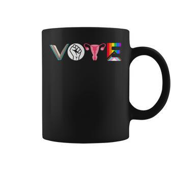 Vote Books Fist Ovaries Lgtbq Angry Uterus Coffee Mug - Seseable