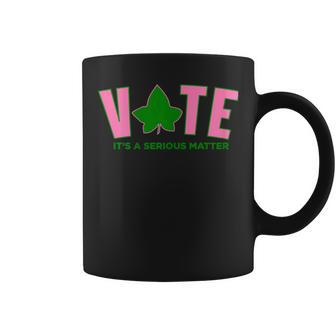 Vote Its A Serious Matter Pink And Green Coffee Mug - Monsterry DE