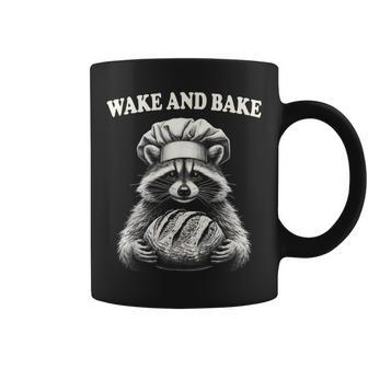 Wake And Bake Sourdough Raccoon Baker Meme Coffee Mug - Monsterry