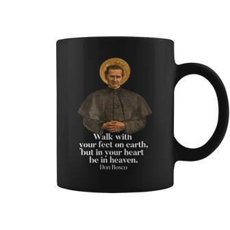 Walk With Your Feet On Earth Saint John Bosco Print Coffee Mug - Monsterry CA