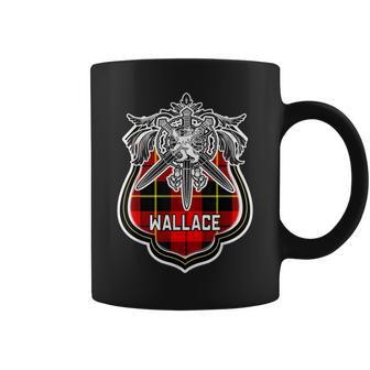 Wallace Scottish Clan Family Tartan Lion Sword Name Coffee Mug - Seseable
