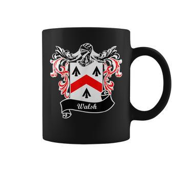 Walsh Coat Of Arms Surname Last Name Family Crest Coffee Mug - Seseable