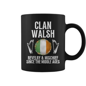 Walsh Surname Irish Family Name Heraldic Celtic Clan Coffee Mug - Seseable