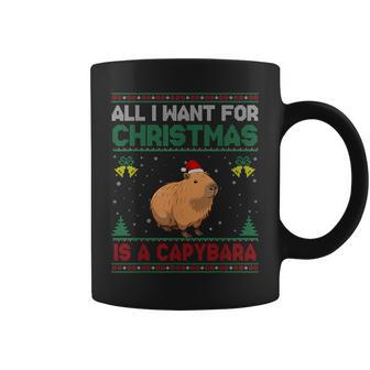 All I Want For Christmas Is A Capybara Ugly Sweater Coffee Mug - Monsterry UK