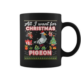 All I Want For Christmas Is A Pigeon Ugly Sweater Farmer Coffee Mug | Mazezy
