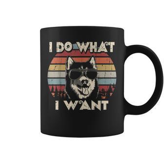 I Do What I Want Huskyintage Retro Taza de café - Regaloses