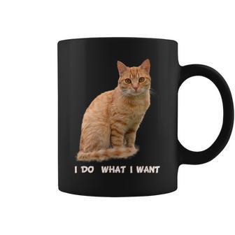 I Do What I Want Orange Tabby Cat Lovers Coffee Mug - Monsterry CA